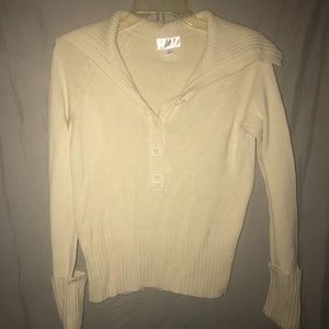 Ann Taylor LOFT beige button sweater